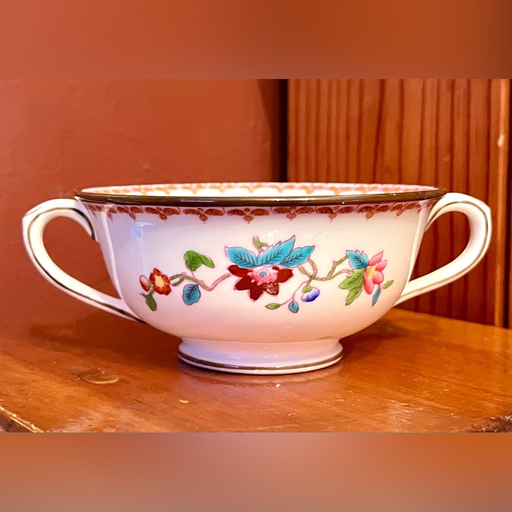 Vintage Coalport "Pembroke" Two-Handled Bone China Soup Bowl